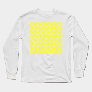 Yellow Clovers and Dots Pattern Long Sleeve T-Shirt